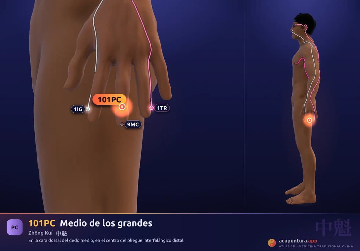 Localización del punto 101PC, Medio de los grandes