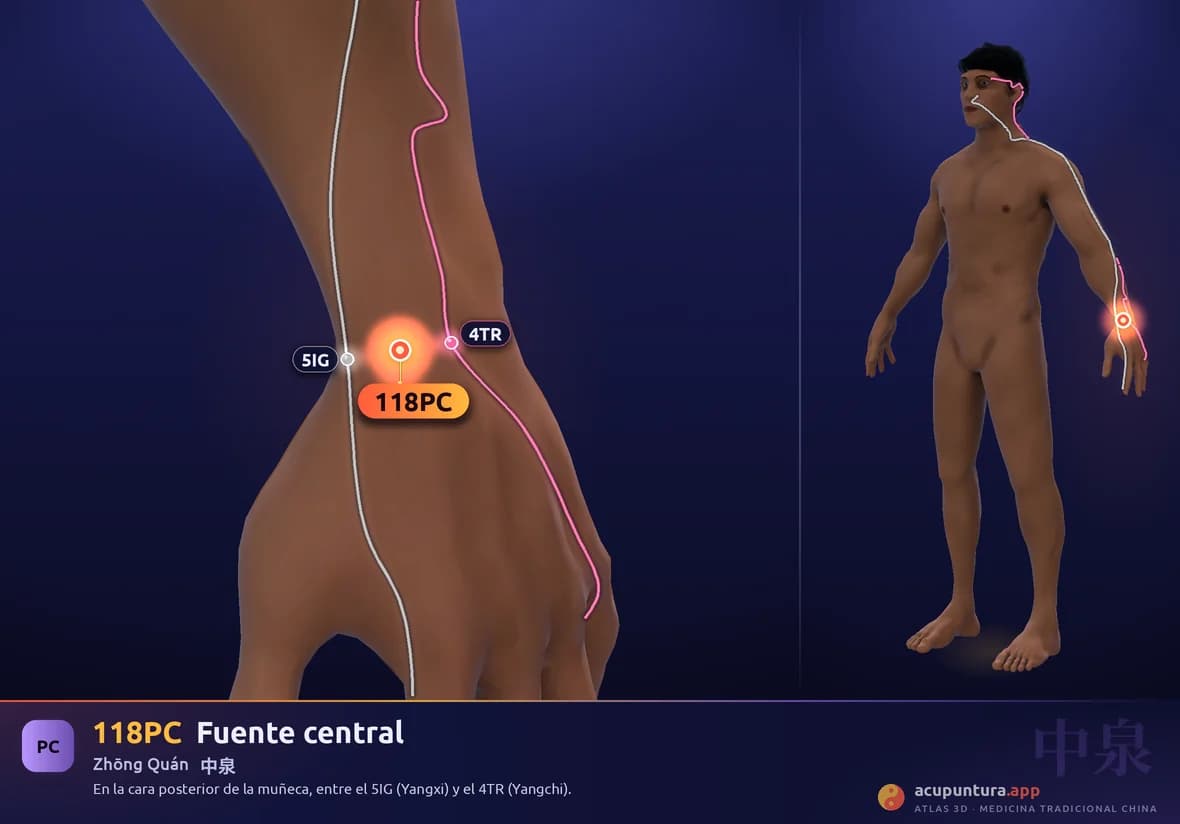 Localización del punto 118PC, Fuente central