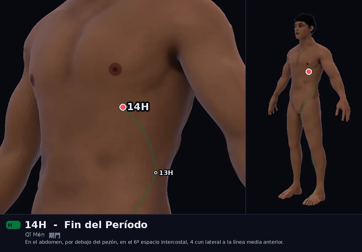 Localización del punto 14H, Fin del Período