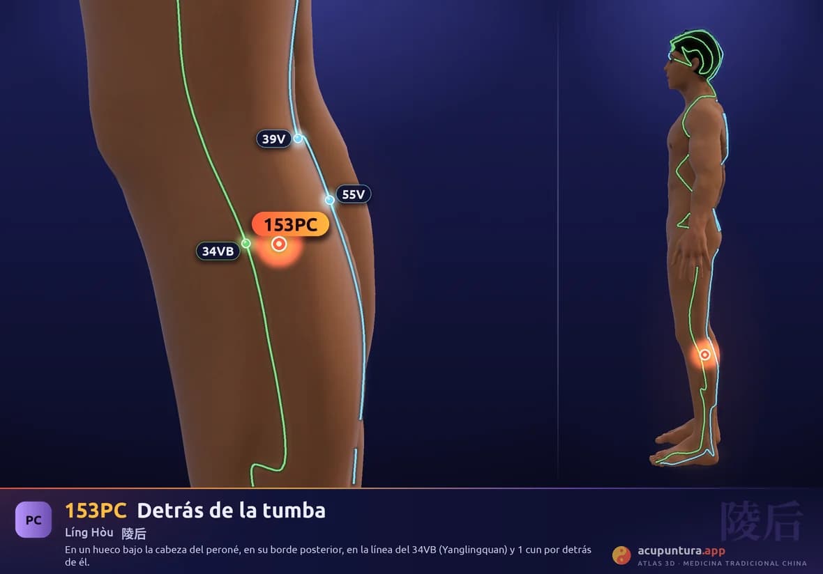 Localización del punto 153PC, Detrás de la tumba