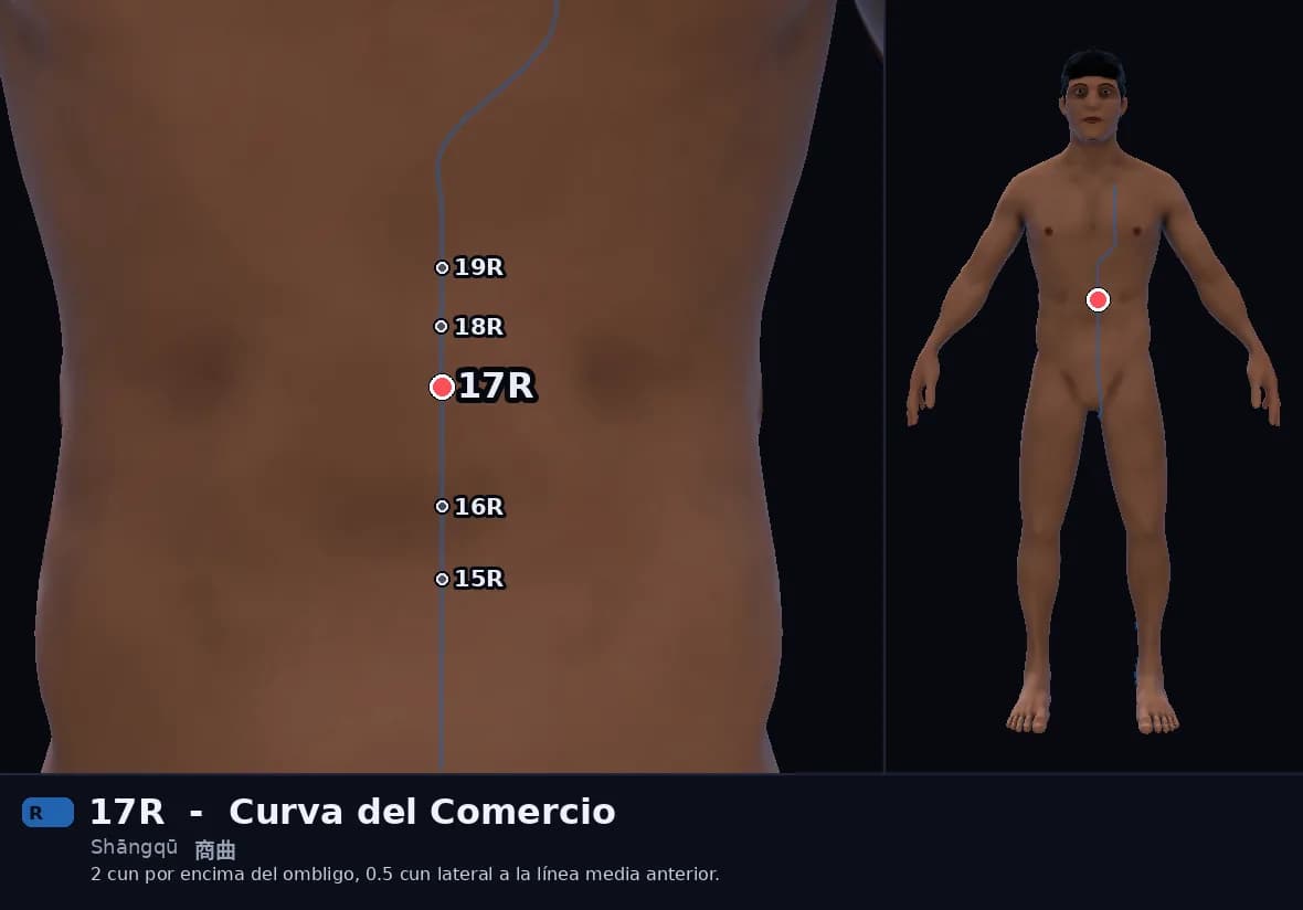 Localización del punto 17R, Curva del Comercio