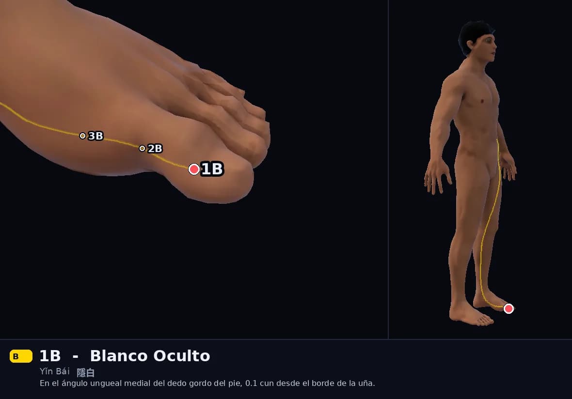 Localización del punto 1B, Blanco Oculto