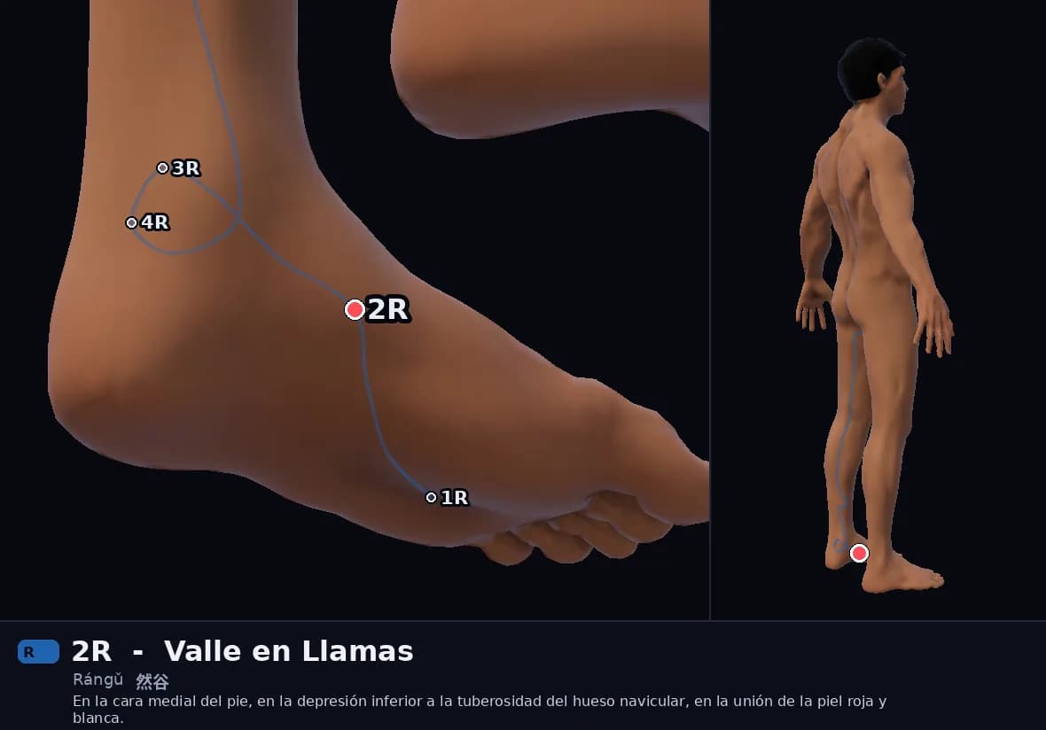 Localización del punto 2R, Valle en Llamas
