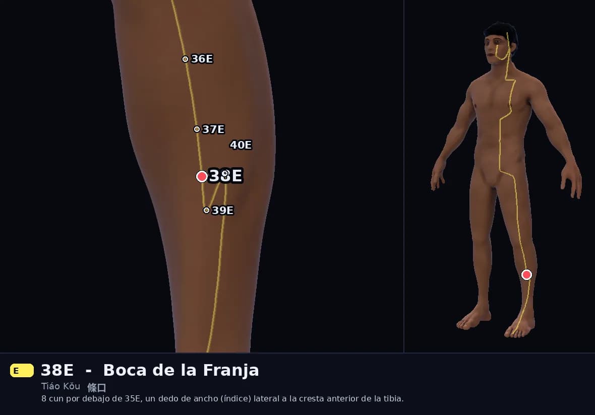 Localización del punto 38E, Boca de la Franja