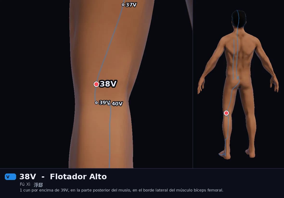 Localización del punto 38V, Flotador Alto