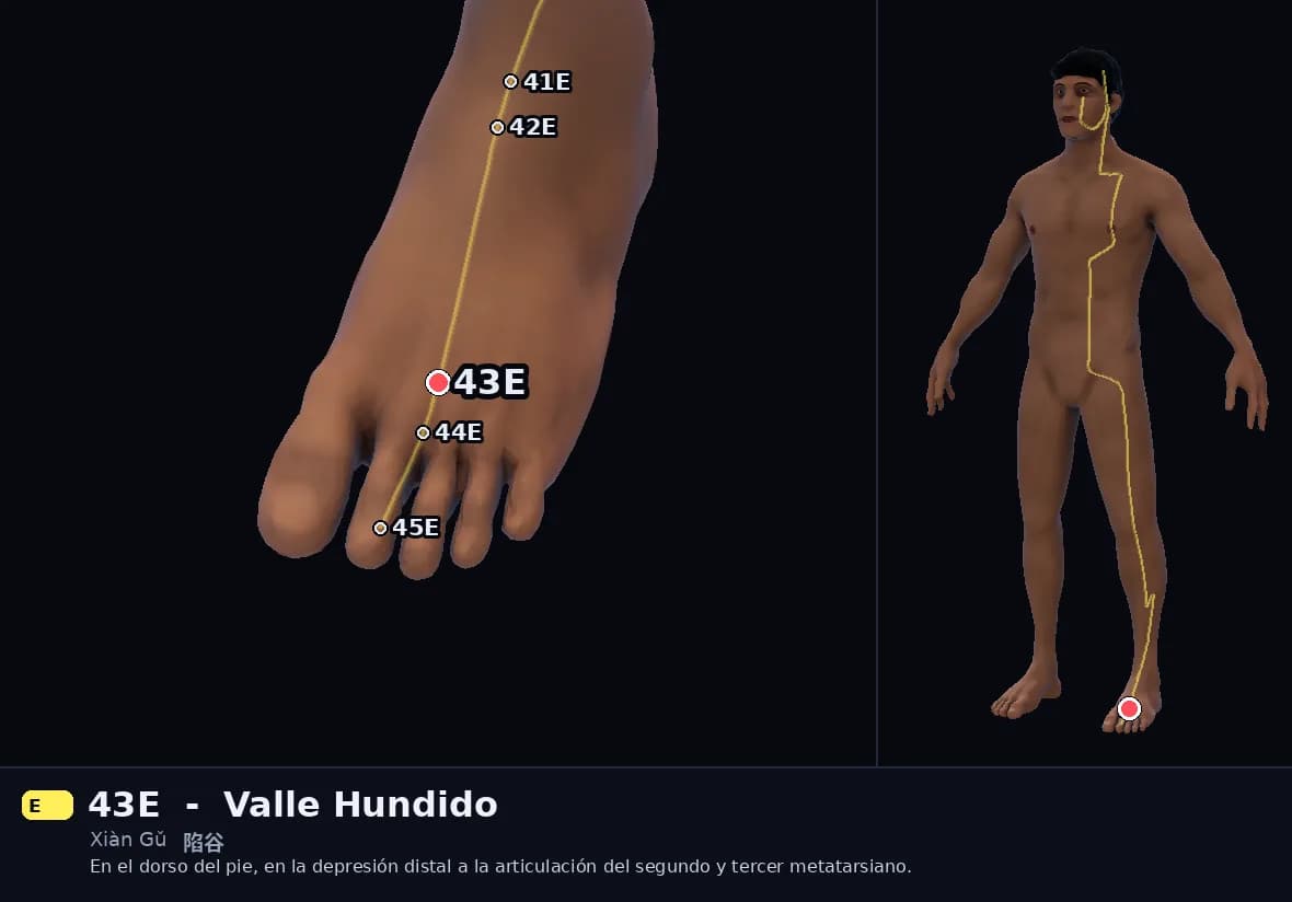 Localización del punto 43E, Valle Hundido