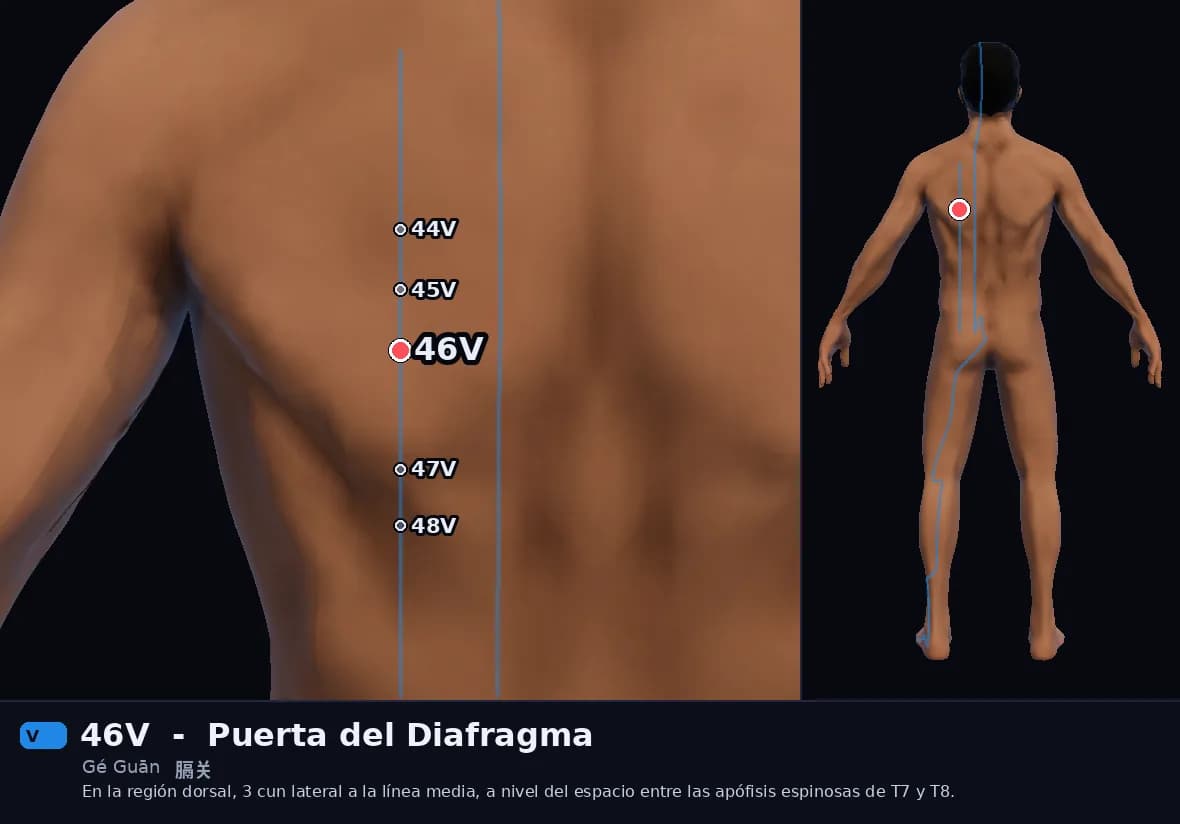 Localización del punto 46V, Puerta del Diafragma