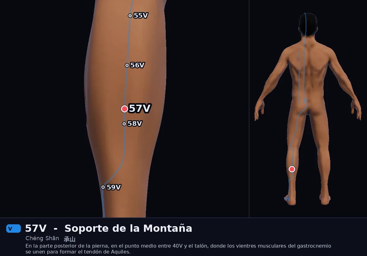 Localización del punto 57V, Soporte de la Montaña