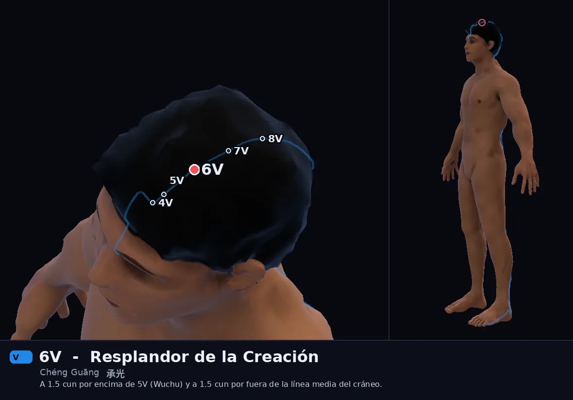 Localización del punto 6V, Resplandor de la Creación