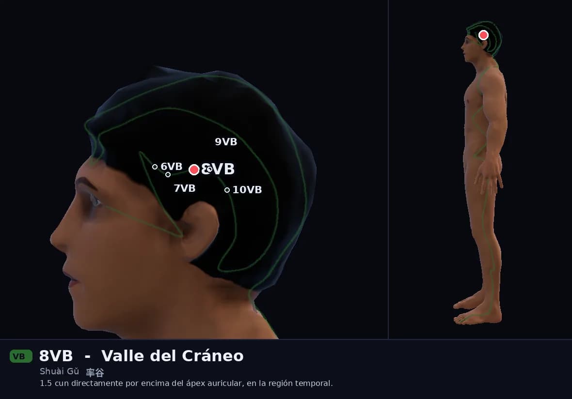 Localización del punto 8VB, Valle del Cráneo