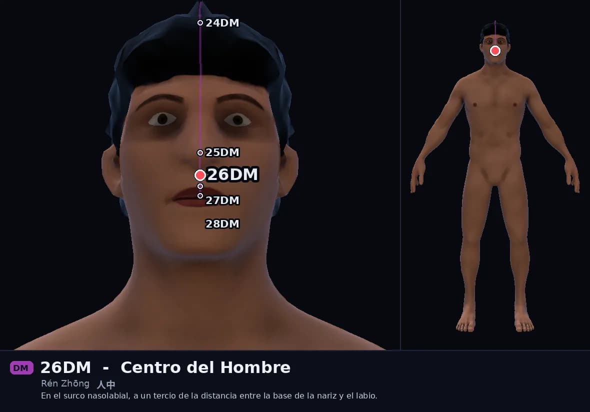 Localización del punto 26DM, Centro del Hombre