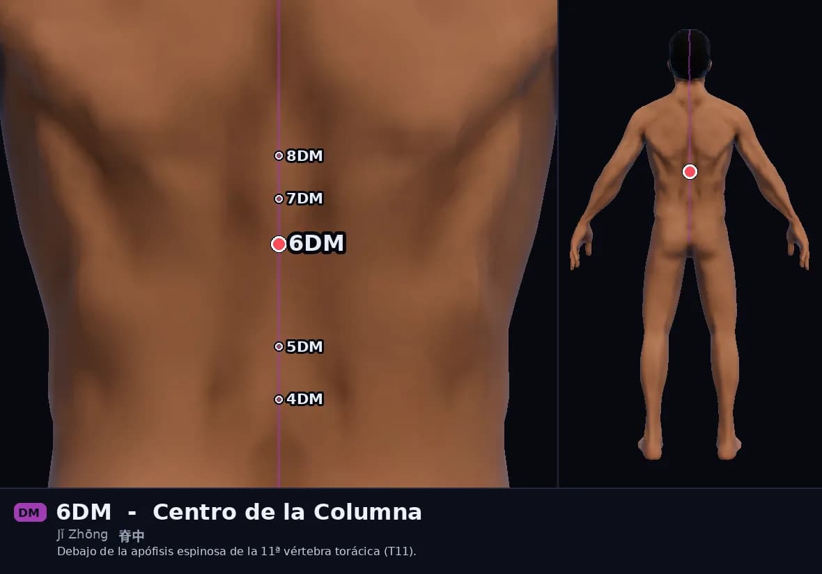Localización del punto 6DM, Centro de la Columna